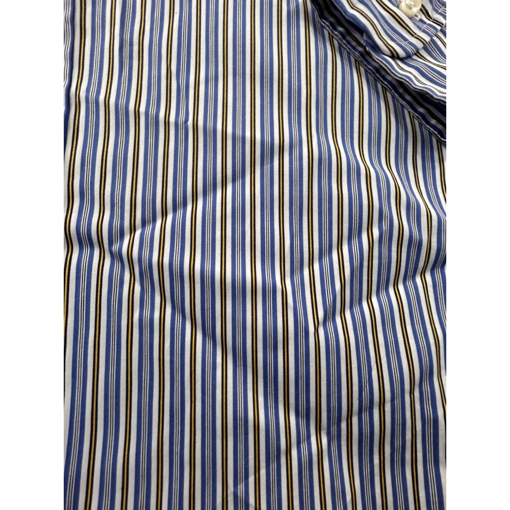 Ralph Lauren Custom Fit Blue Yellow Striped Long Sleeve XXL Preppy Classic - Picture 5 of 12